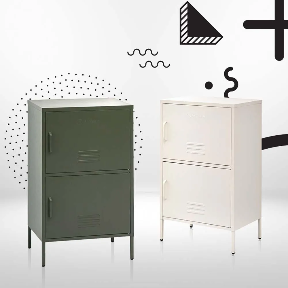 ArtissIn Base Metal Locker Storage Shelf Organizer Cabinet Buffet Sideboard Green