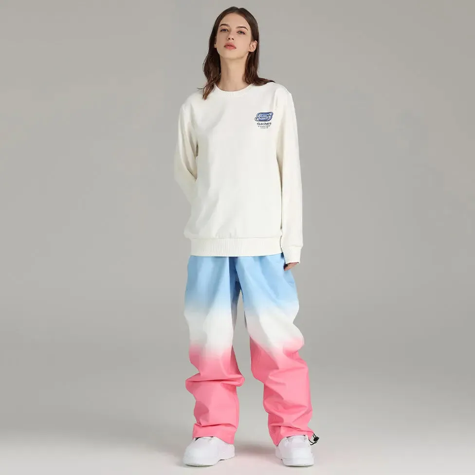 Couple Gradient Ski Pants for Outdoor Sports Baggy Trousers