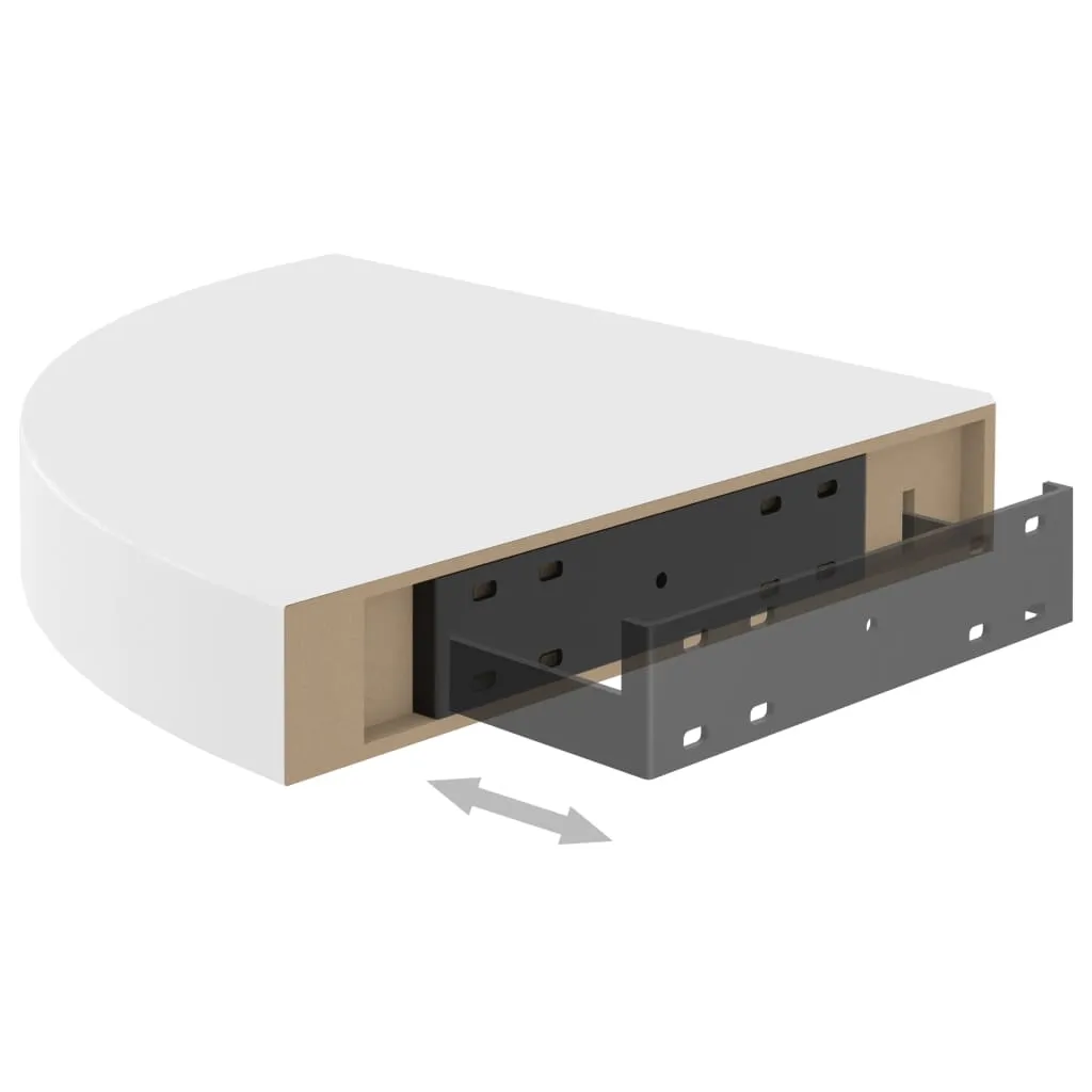 Floating Corner Shelves 2 pcs White 25x25x3.8 cm MDF