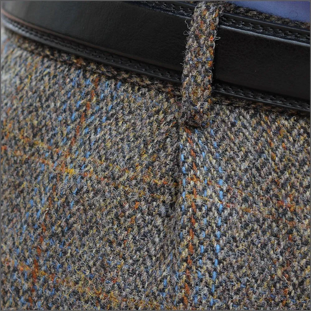 Harris Tweed Brown, Blue Herringbone Tailored Fitting Trousers..