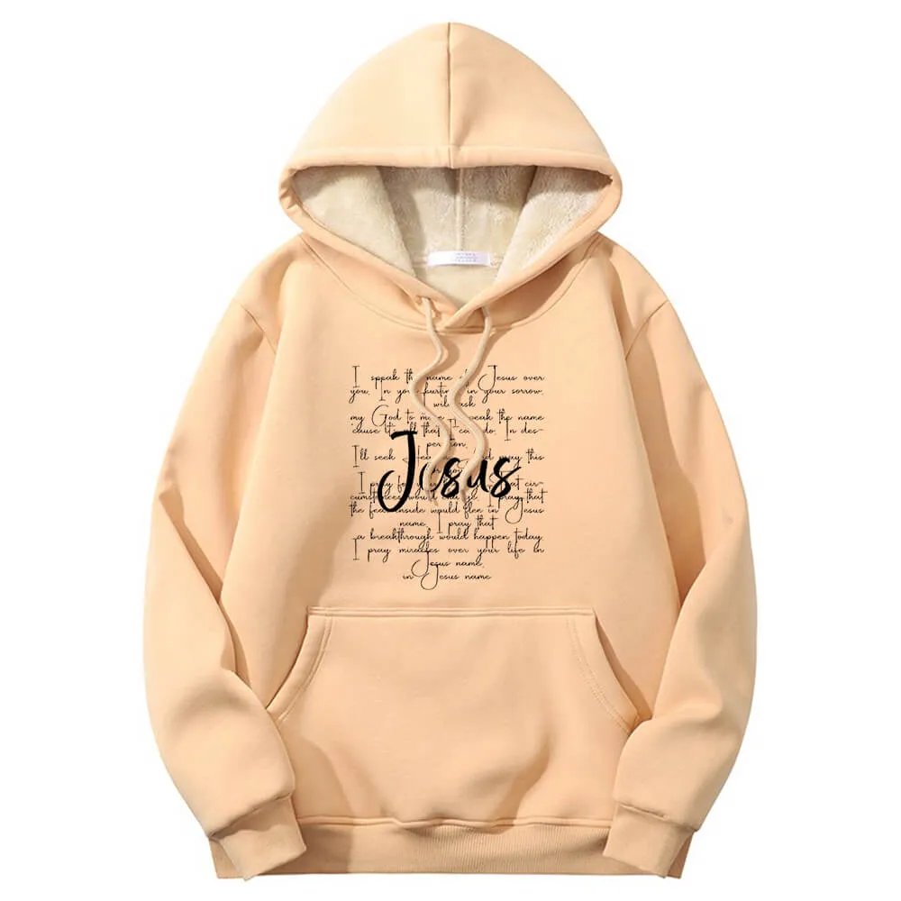 I Speak The Name Of Jesus Crew Collar Fleece Sherpa Hoodie