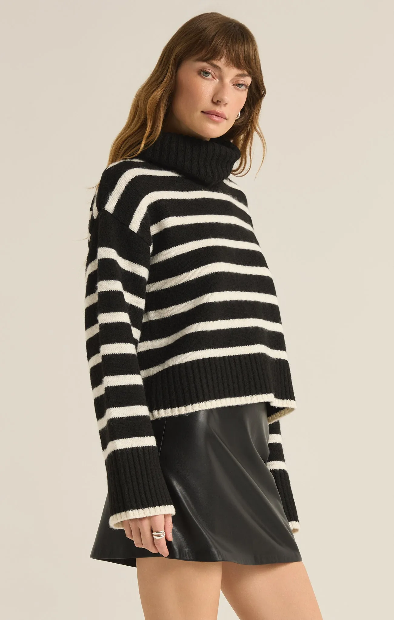 Josephine Stripe Turtleneck Sweater
