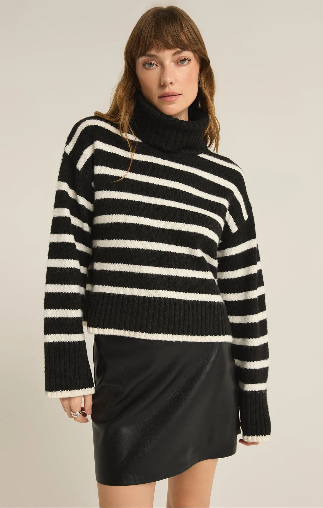 Josephine Stripe Turtleneck Sweater