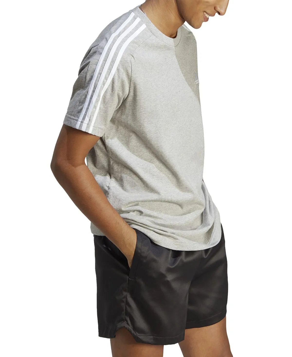 Men's Essentials 3 Stripes T-Shirt standard cut and graphic design with logo, standard big and tall adidas