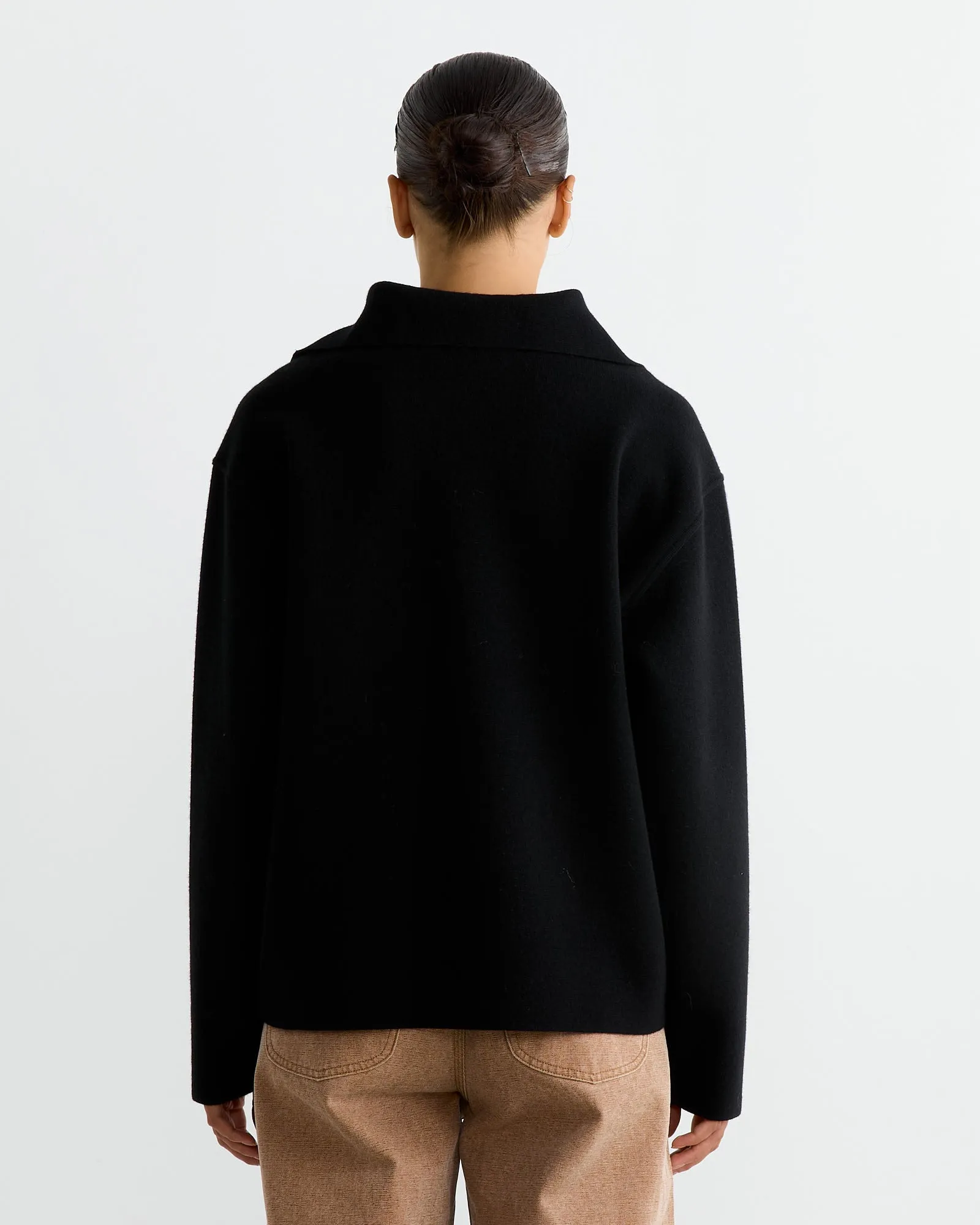 Milano Rib Zip Turtle in Black