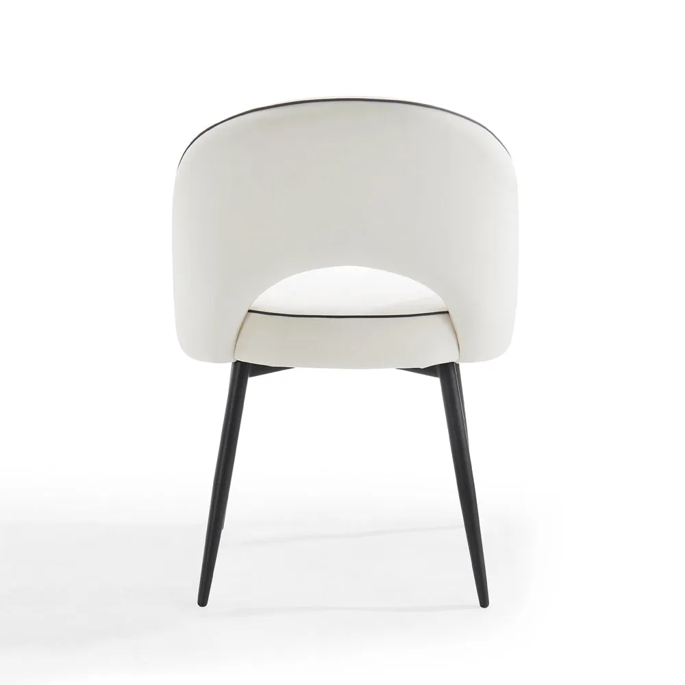 Modena Marble Effect Dining Table & 4 Tiago Chairs, Ivory Velvet