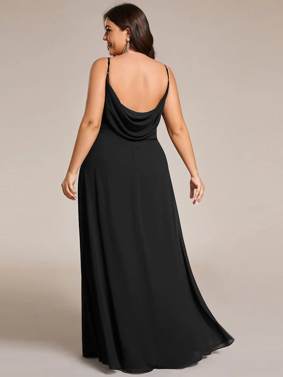 Sweetheart Draped Back Floor Length Bridesmaid Dress